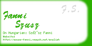 fanni szusz business card